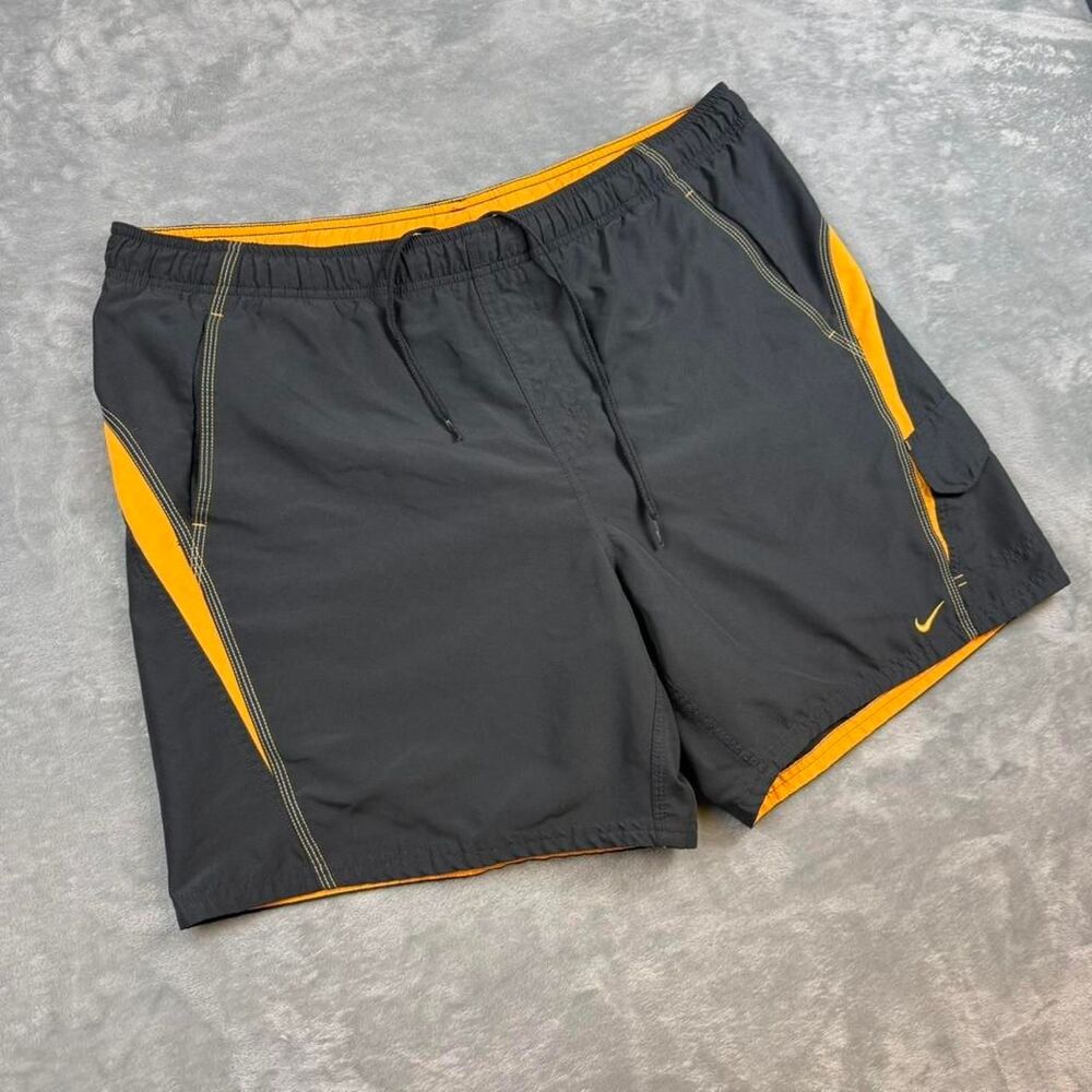 Nike Men's Black and Grey Swim-briefs-shorts